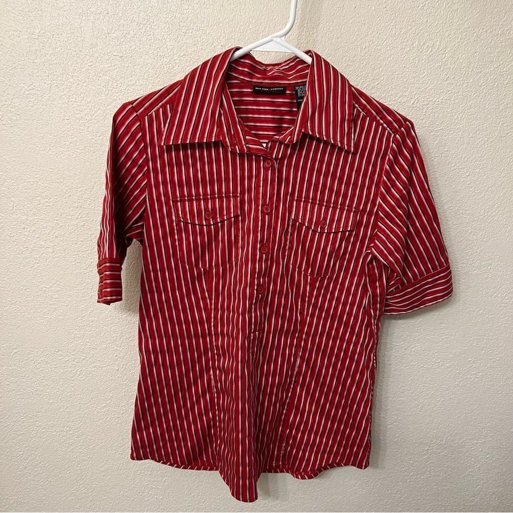 New York & Company Short Sleeve Blouse Size Small